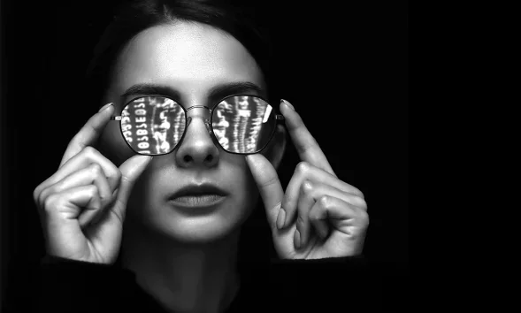 woman in glasses